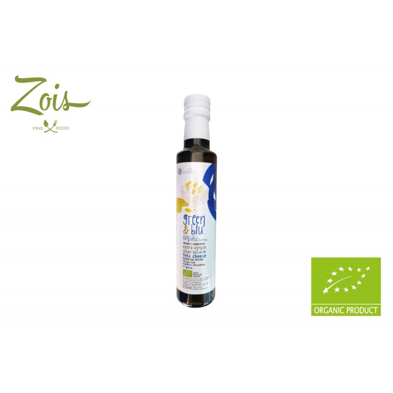 GREEN&BLU ORGANIC CONDIMENT EXTRA VIRGIN OLIVE OIL WITH FETA CHEESE IN EVOO 250ML