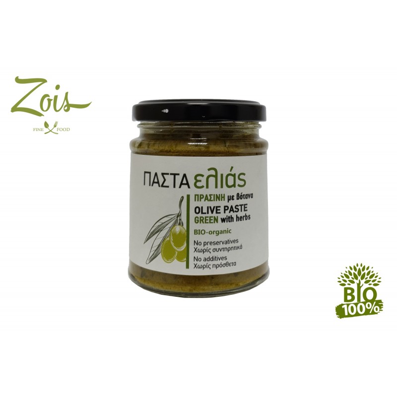 GREEN OLIVES TAPENADE WITH HERBS BIO OLEA TREE 180g